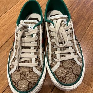 Gucci Canvas GG Ace Sneakers with Crystals-size 36